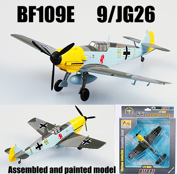 WWII German BF109 E 9 JG26 1940 aircraft 1/72 no diecast plane Easy model - Image 1 of 4