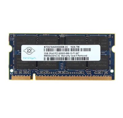 Nanya 2GB PC2-5300 2Rx8 DDR2 667Mhz 200Pin Memory RAM Laptop SO-DIMM 1.8V - Image 1 of 4