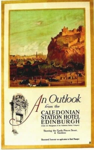 Original Vintage Poster EDINBURGH SCOTTLAND CALEDONIAN HOTEL um 1910 - Bild 1 von 1