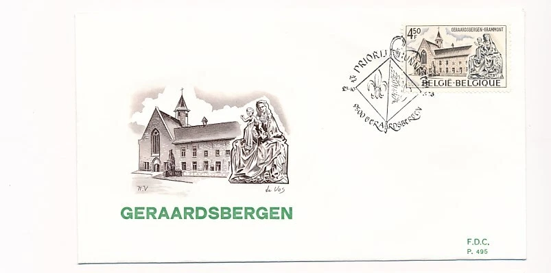 D73312 Belgium FDC P.495 Buildings Architecture Geraardsbergen - Image 1 of 1