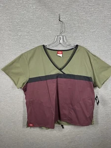 NEW Landau Dark Green And Dark Red Solid Scrub Adult Size XL - Picture 1 of 8