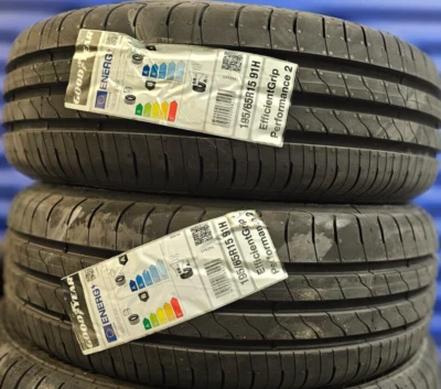 2X NEW GOODYEAR EFFECIENTGRIP 2 195/65 R15 91H 195 65 15 CAR TYRES 1956515 B+A - Image 1 of 2