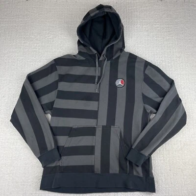 Air Jordan MJ Remastered Hoodie Hooded Sweatshirt Striped Mens M CD5763-010 EUC - Image 1 of 4