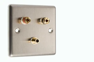 Piastra frontale da parete audio AV altoparlante 1.1 - acciaio inox - NON SALDATA - Foto 1 di 5