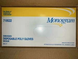 (500 piezas) Guantes de poliuretano en relieve con monograma grado alimenticio desechables medios - Imagen 1 de 3