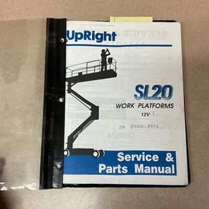 Upright SL20 PLATFORM BOOM LIFT OPERATION MAINTENANCE SERVICE PART MANUAL 101199 - Picture 1 of 6