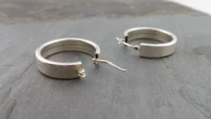Pendientes de aro ancho de plata esterlina vintage moderno 925 7 gramos - Imagen 1 de 9