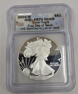 2004 W PROOF AMERICAN EAGLE! GRADED P70 BY ICG! - Picture 1 of 4