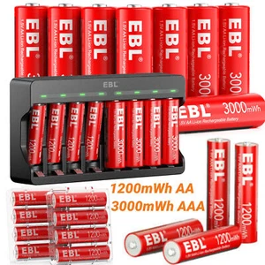 EBL 1.5V Rechargeable AA AAA Lithium Li-ion Batteries + Battery Charger Lot - Picture 1 of 68