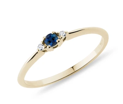 10k Solid Gold Natural Blue Sapphire Gemstone Ring Size Available - Image 1 of 4