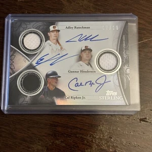 Adley Rutschman Gunnar Henderson Cal Ripken 2024 Topps Sterling Patch Auto 7/10 - Imagen 1 de 2