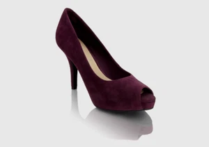 Rockport Sasha Purple Suede Peeptoe Cushioned Platform Shoes RRP £94 - Picture 1 of 11