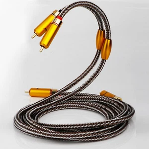 Coppia Hi-end 16 Core OCC Placcato Argento RCA Cavo Audio Interconnessione Segnale Fili - Foto 1 di 8