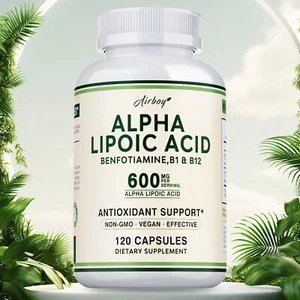 Alpha Lipoic Acid 600 mg - Blood Sugar And Metabolism Support, For Skin Aging - Picture 1 of 13