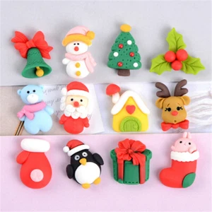 10 Pezzi Resina Opaca Multicolore Flatback Serie Natale Artigianato Decorazioni 2-3cm - Foto 1 di 5