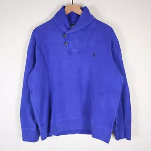 Vintage Polo Ralph Lauren Schalkragen Pullover blau 100 % Baumwolle Herren Large 24 x 25 - Bild 1 von 9