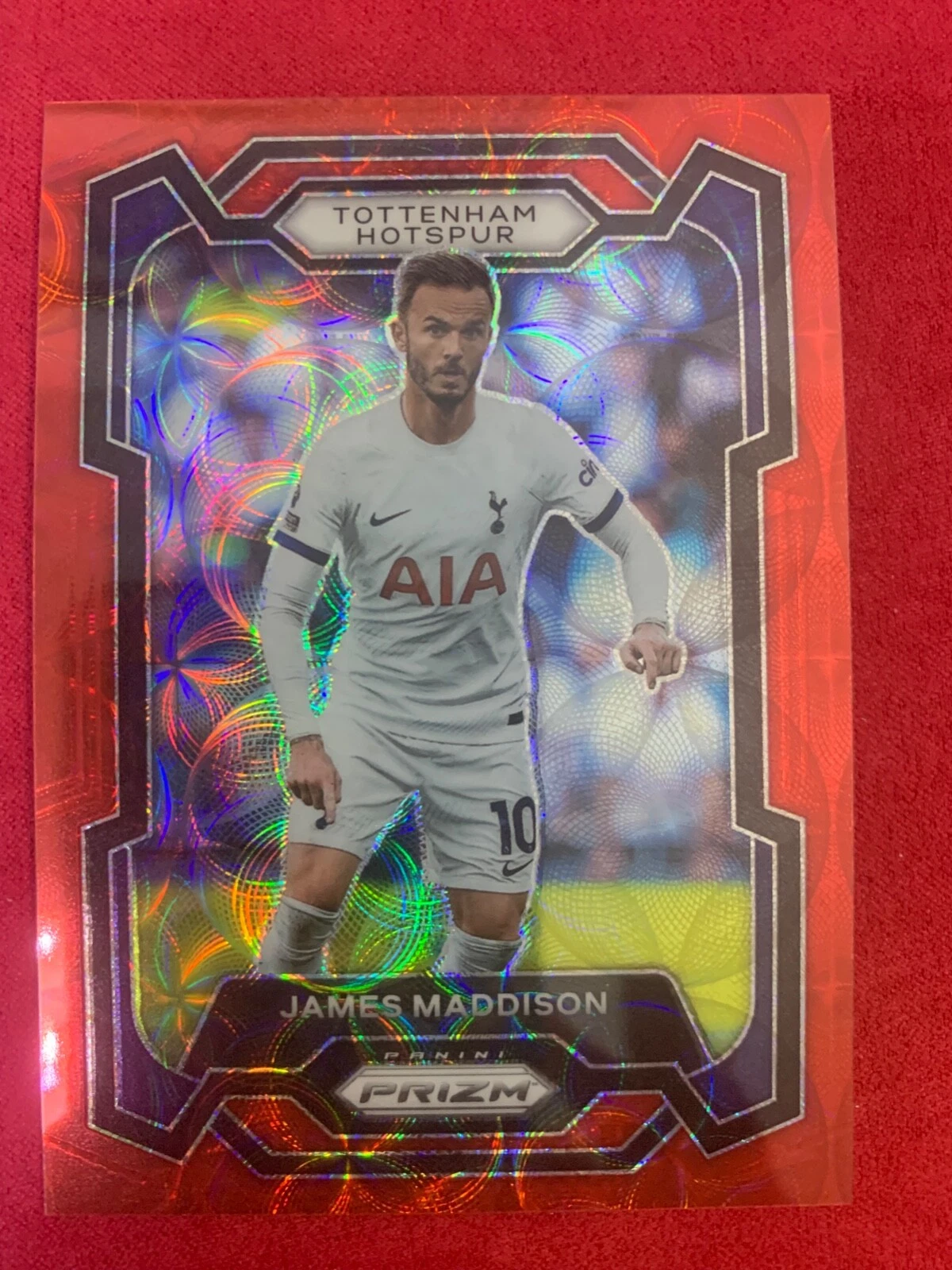 2023-24 Panini Prizm EPL James Maddison 25/30 Red Choice Prizm SSP Tottenham