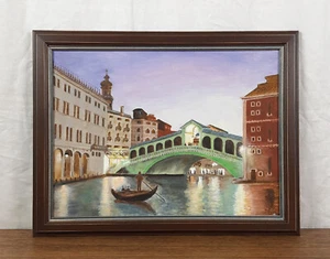 Puente de Rialto, paisaje urbano de Venecia, pintura al óleo original, artista ucraniano - Imagen 1 de 12