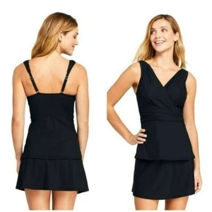 Costume da bagno Lands end wrap Tankini top nero taglia 14 - Foto 1 di 4