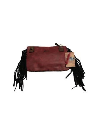 Bolso Bandolera Justin Bolso sin asas Estampado Guepardo Occidental Cuero Flecos Nuevo con Etiquetas Foto 1 de 4