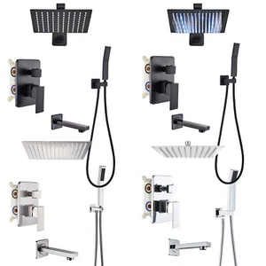 Bathtub Shower Faucet System with Shower Head Bathroom Shower Combo Set Mixer - Picture 1 of 52