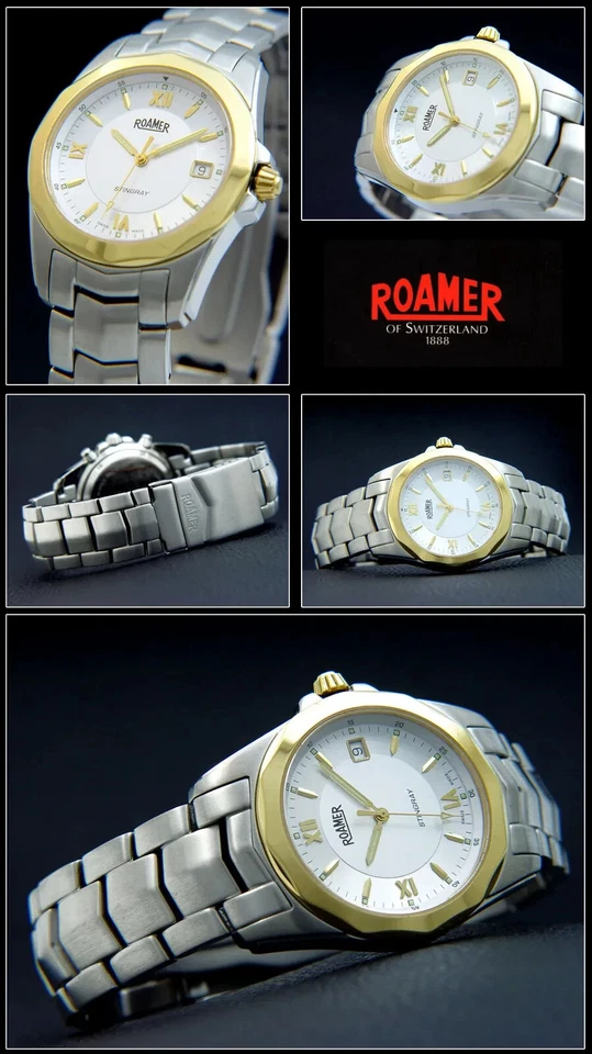 ROAMER Orologio Da Uomo In Acciaio Bicolore Swiss Made 10 Bar 38Mm Vetro Zaffiro - Immagine 1 di 1