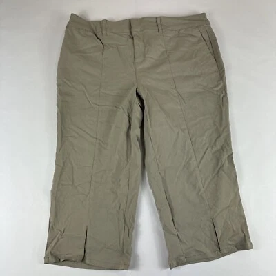 Pantalones de vestir capri elásticos Avenue para mujer 16 beige caqui pantalones Foto 1 de 4