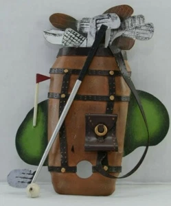 Golf Bag Metal Office Desk Decoration for Men Fathers Day Christmas Gift 5" - Picture 1 of 4