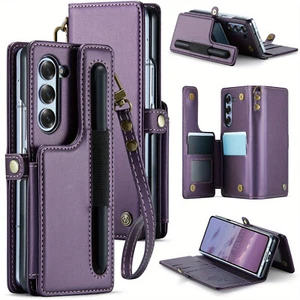 For Samsung Galaxy Z Fold 6 Case with Pen Holder Slot, RFID Blocking Wallet Case - Picture 1 of 18
