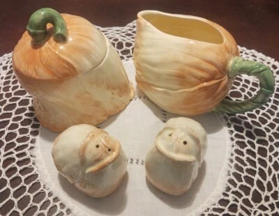 Vintage Ceramic 83 Dennis Kyte "LaBelle Tulipe" Sigma Set of 4/Creamer Sugar S&P - Image 1 of 4