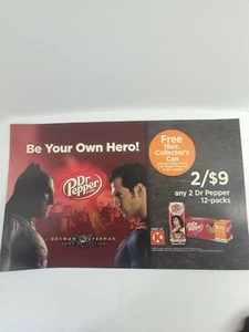 Póster publicitario de cartón 23x14 DR PEPPER "BATMAN v SUPERMAN" WONDER WOMAN - Imagen 1 de 3