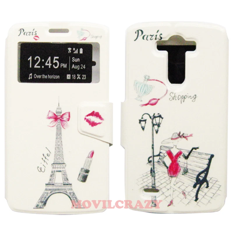 FUNDA CASE LIBRO DIBUJO CUSTODIA CON VENTANA PARA LG G3 TORRE EIFFEL - Imagen 1 de 1