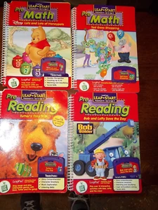 Lote de 4 libros/cartuchos de aprendizaje Leap Frog Leap Pad prelectura prematemáticas edades 3-5 - Imagen 1 de 5