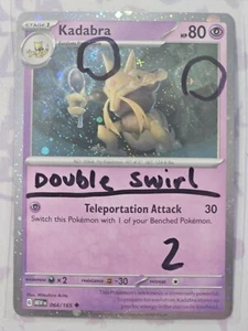Double SWIRL Pokemon Kadabra 064/165 Cosmos Holo Promo Variant S&V 151 NM/LP 2 - Picture 1 of 7