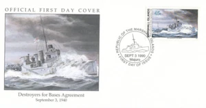 Destroyers for Bases Agreement IV World War 2 Marshall Islands FDC 1990 (135181) - Picture 1 of 1