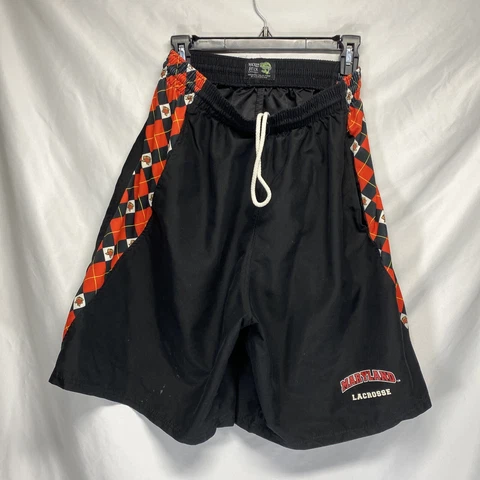 Men’s Maryland Terrapins Lacrosse LAX Shorts Size Adult Large Black Red Cover