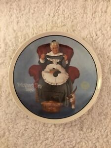 Collector Plate “MENDING TIME” By Norman Rockwell 1985 Edwin Knowles W/COA
