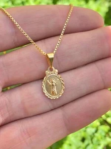 Minimalist Kids Baby Divino Nino Necklace Box Link chain Gift Anniversary 16" - Picture 1 of 7