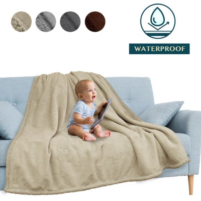 Waterproof Blanket for Couch Sofa Bed Protector Cover WaterResistant Large 80x60 - Image 1 of 4