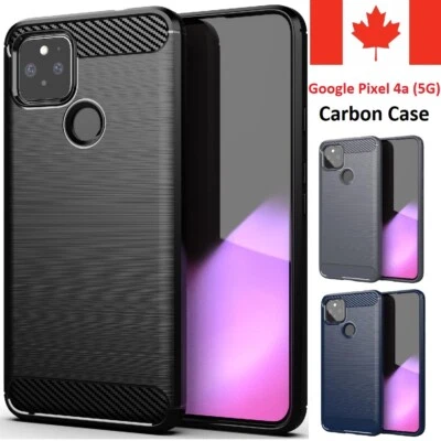 For Google Pixel 4a (5G) 6.2" Case Carbon Fiber Protective Shockproof TPU Cover - Image 1 of 4