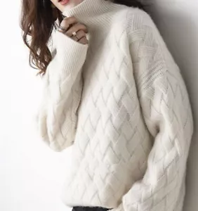 Maglione con colletto alto autunno e inverno cashmere maglione base donna lana - Foto 1 di 14
