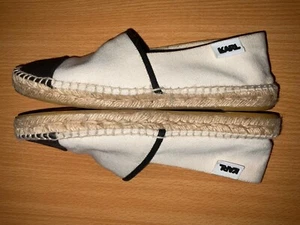 Women's KARL LAGERFELD Paris White Alaine Espadrille Flat Shoe size 5 - Picture 1 of 4