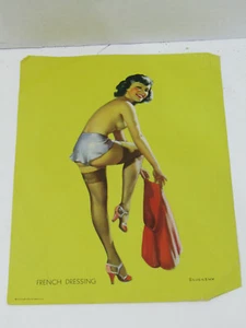VINTAGE PIN-UP GORGEOUS GLAMOUR GIRL SEXY FRENCH DRESSING SIGNED ELVGREN PIC - Picture 1 of 1
