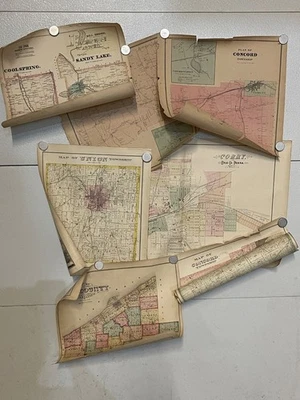 Antique all Original! Late 1800's Lot of (8) Pennsylvania Townships - Image 1 of 4