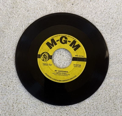 Connie Francis  "MY HAPPINESS"/"NEVER BEFORE" 45RPM Vinyl 1958 MGM K12738 NM - Image 1 of 2