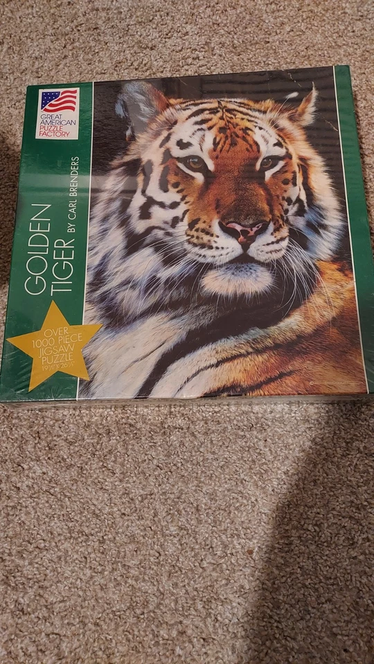2003 Golden Tiger 1000 Pcs Great American Puzzle Factory Complete Carl Brenders
