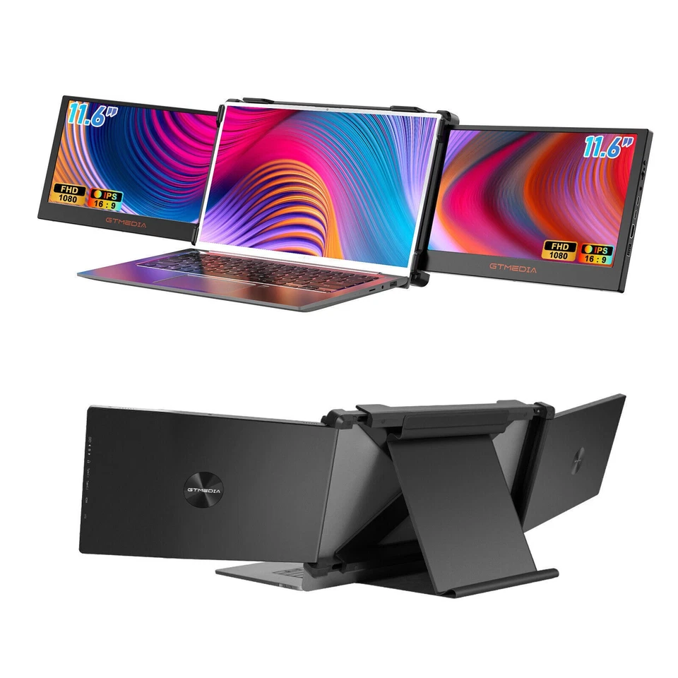 Portable Monitor FullHD IPS HDR Triple Dual Screen Extender For 13-17.3'' Laptop - Image 1 of 4