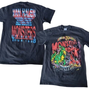 Vintage Van Halen Monsters of Rock 1988 Concert Tshirt Spring Ford Medium - Picture 1 of 9
