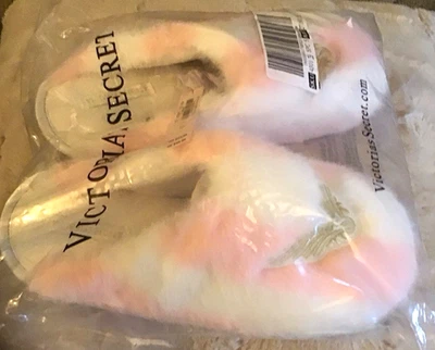 VICTORIA SECRET FAUX FUR FASHION SHOW 2025 ANGEL WINGS SLIPPERS SMALL NEW - Image 1 of 4