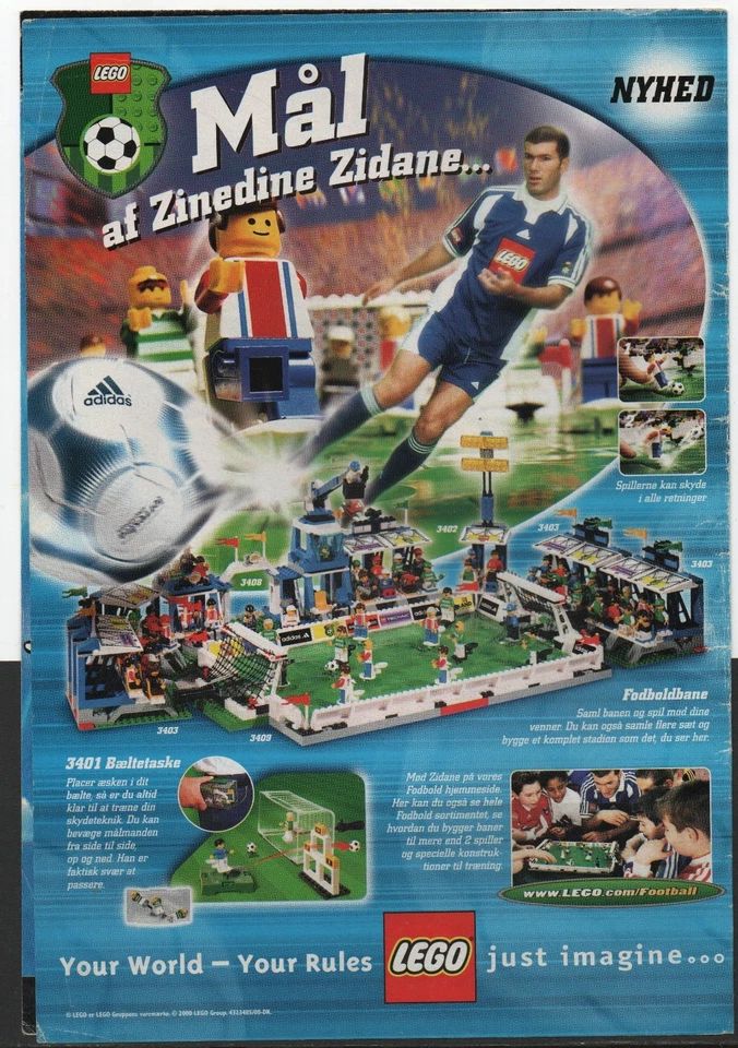 LEGO ADVERTISING INSERTS # 1-1232 # FOOTBALL # 2000 # ZINEDINE ZIDANE # - Image 1 of 1
